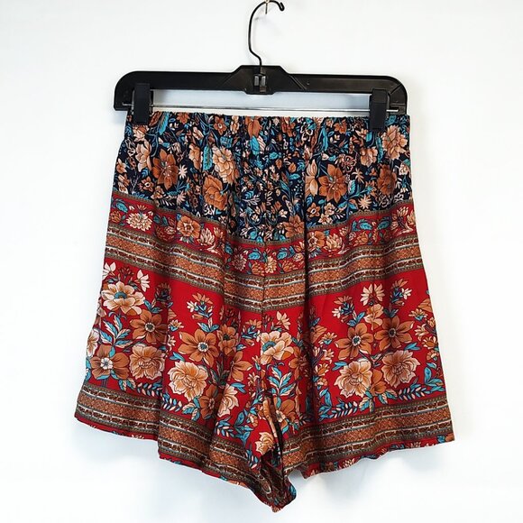 Fun Flowy Flowery Lightweight BOHO Print Summer Shorts - Picture 4 of 4